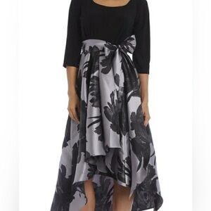 R&M Richards Vintage Fit & Flare Hi-Low Gown Dress